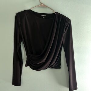 Black express blouse w lightly padded shoulders